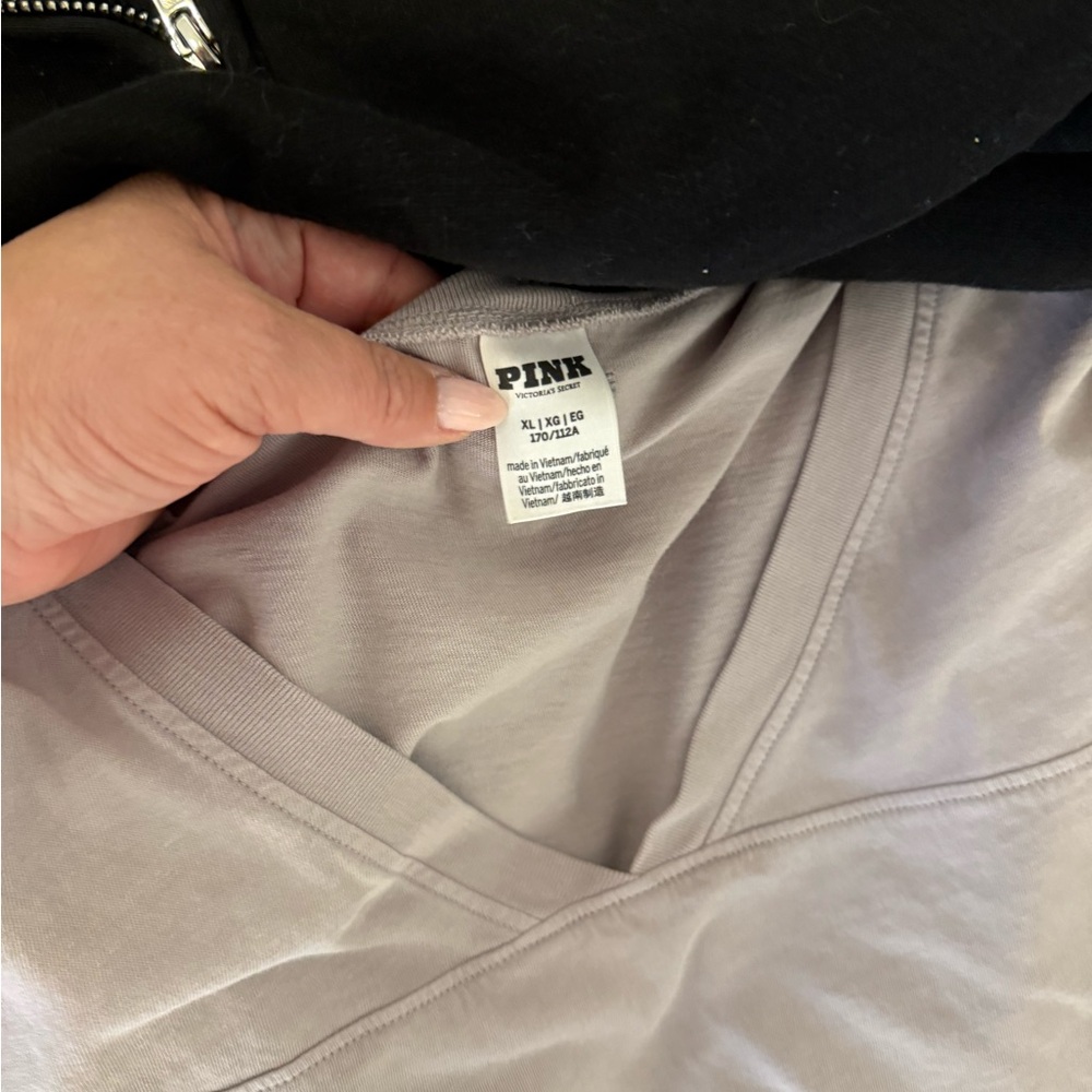 PINK Victoria's Secret Black and Gray Zip-Up Set - Picture 2 of 4